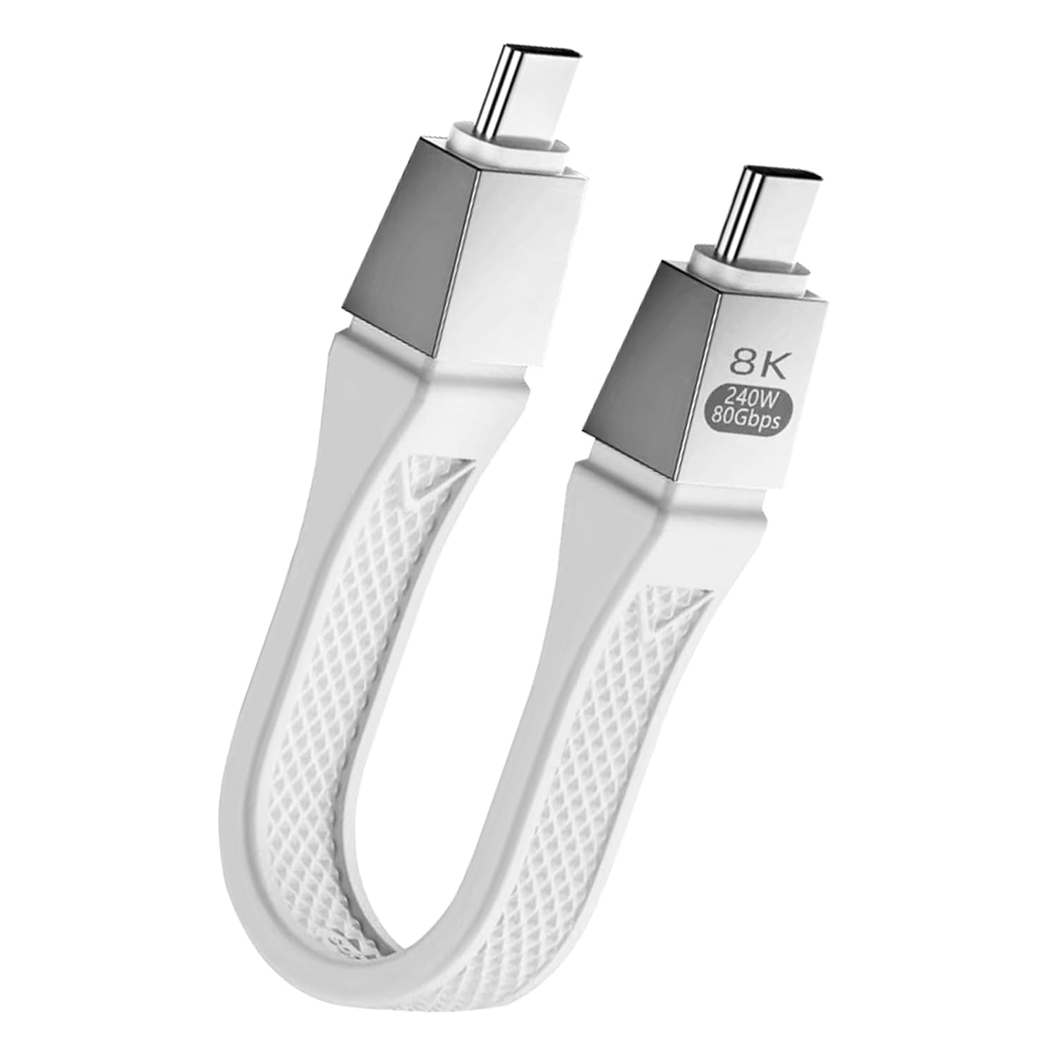 Danfetsoy USB C Short Cable 80Gbps, USB C Male to Type C Male Cable Support 80Gbps, 240W, 16K@30Hz Video Thunderbolt 4/3 for Laptop, Tablet, Docking, Egpu, Phone(Black, 13Cm/5Inch)