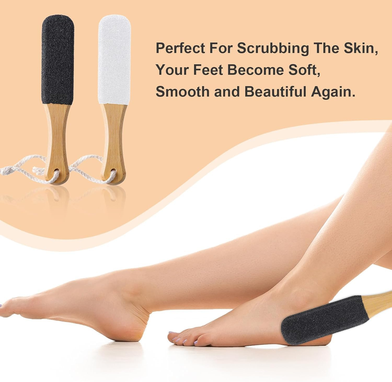 Pumice Stone Foot Scrubber Pedicure Foot File,2Pcs Foot File Pumice Stone Foot Scrubber,Double Sided Foot File Callus Remover Scrubber,Pedicure Heel Cracked Remover Foot Exfoliating Scrubber Foot File image number 4