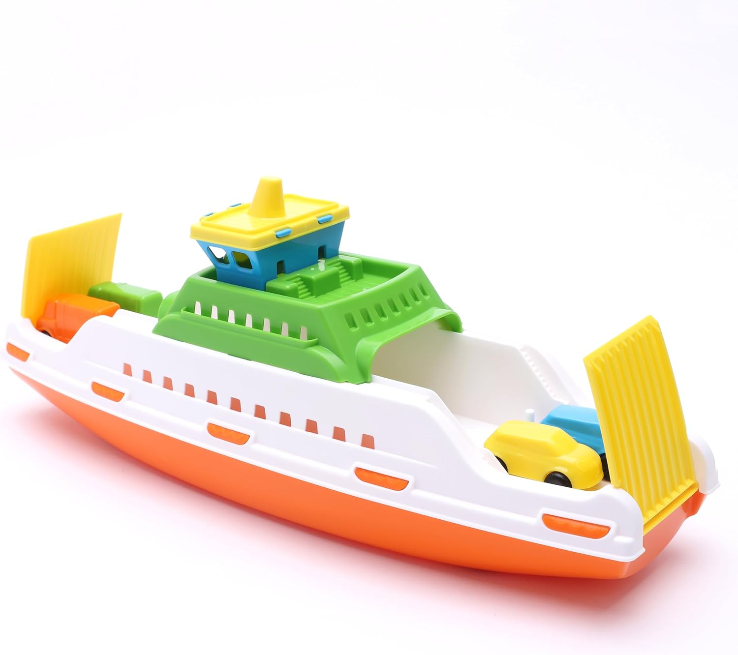 Toyland&reg; 39Cm (15") Colourful Ferry Boat with Moveable Ramps & 4 Mini Cars - Kids Floating Water Toy - Pool & Bathtime Toys - 3 Years + image number 3