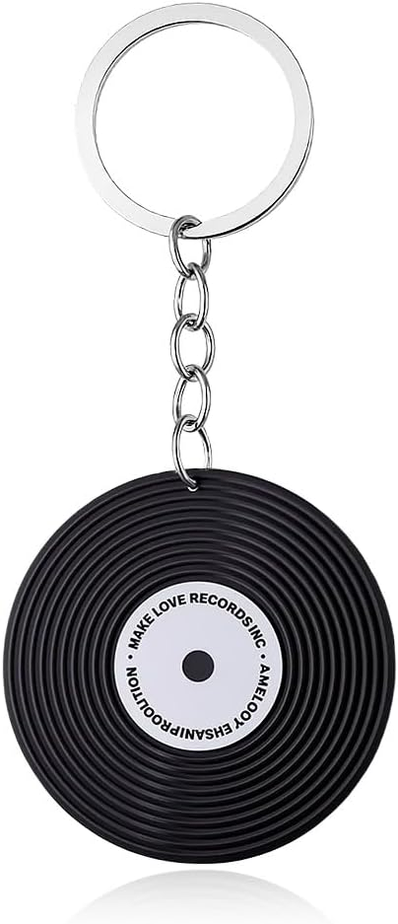 Vinyl Record Player Music Keychain Gifts for Music Lover Christmas Birthday Gifts Black Phonograph Disk Key Ring for Musicians DJ Musical Gift Keepsake Party Favors