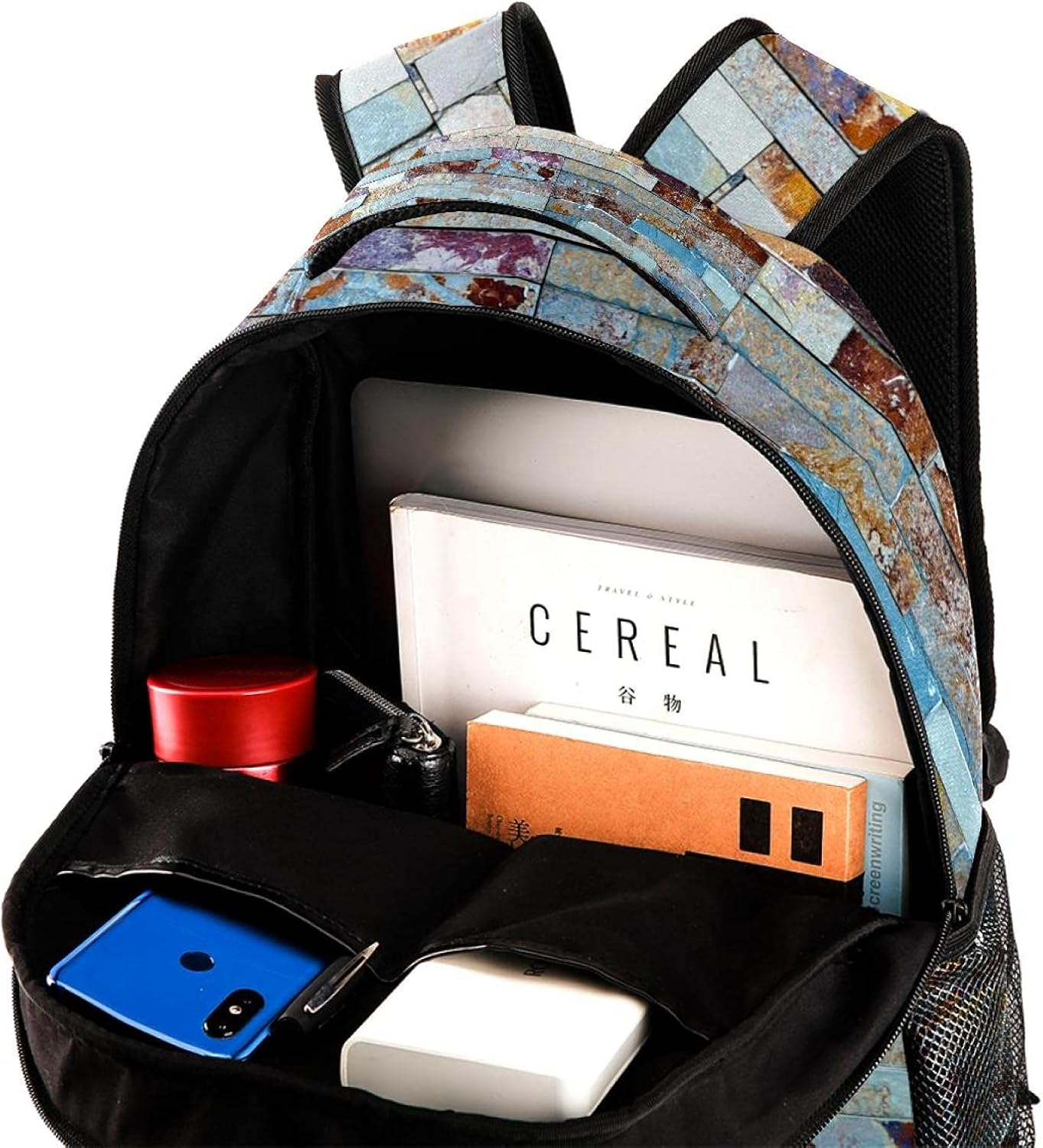 Multicolor Old Grunge Brick Wall Vintage Backpack Students Shoulder Bags Travel Bag College School Tote Backpacks image number 1