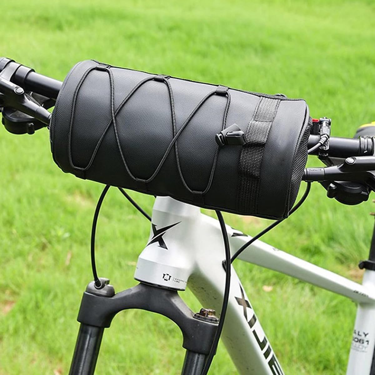 AIMALL Multi-Purpose Bicycle Handlebar Bag &ndash; 8.66"X4.33" Waterproof Nylon Front Tube Saddle Pouch with Adjustable Straps for Mountain & Road Bikes image number 3