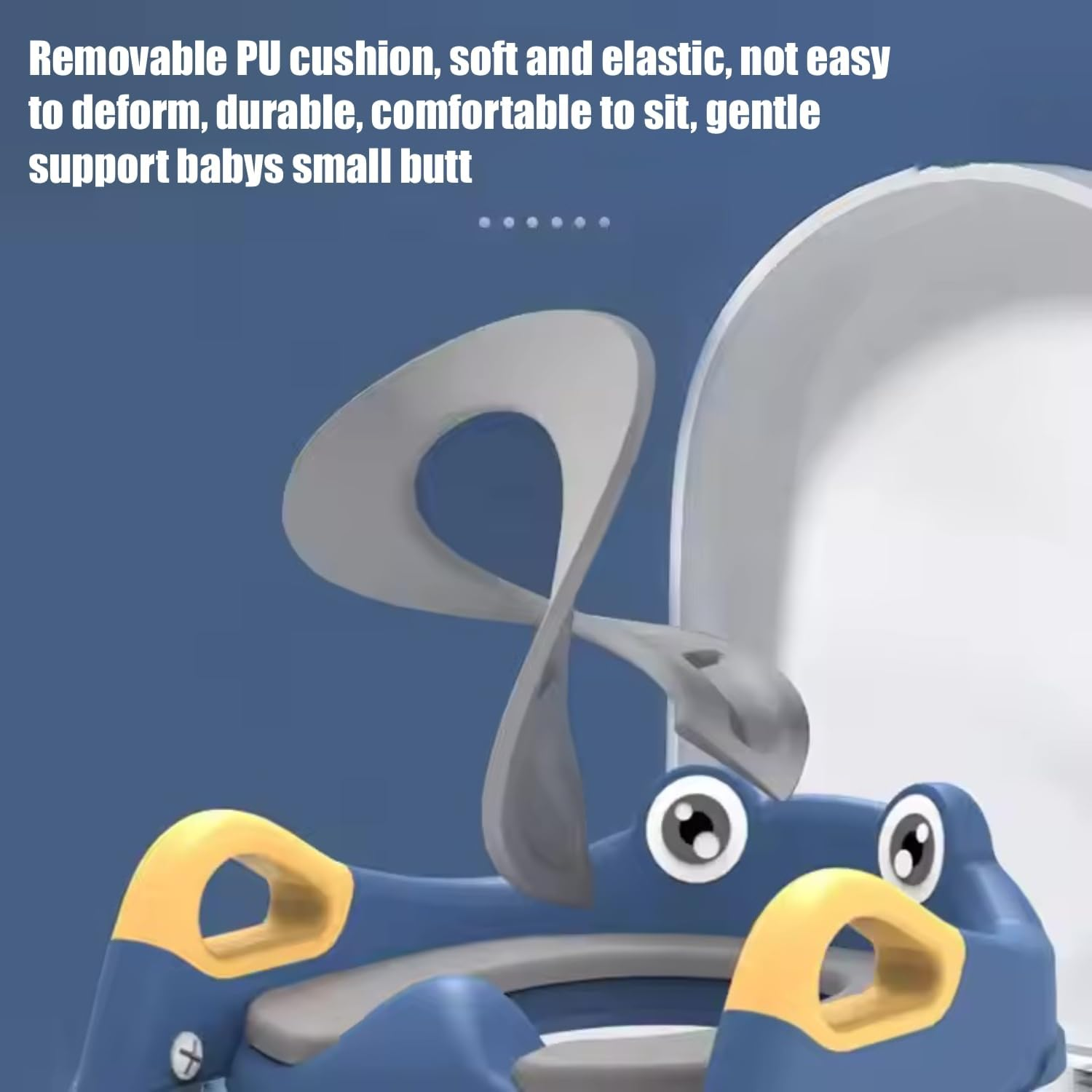 2-In-1 Adjustable Foldable Potty Training Toilet Seat with Step Stool Ladder | Anti-Slip Design & Splash Guard | PU+PVC Toddler Toilet Trainer for Boys & Girls (Ages 1-5)