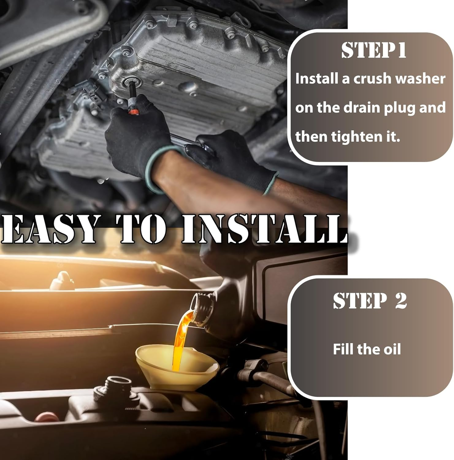 25PCS M14 Oil Drain Plug Gasket Rubber Crush Washer Seals 097-139, F0RD-5066453, F5TZ-6734-BA Engine Oil Pan Drain Plug Seal for Ford Focus image number 2