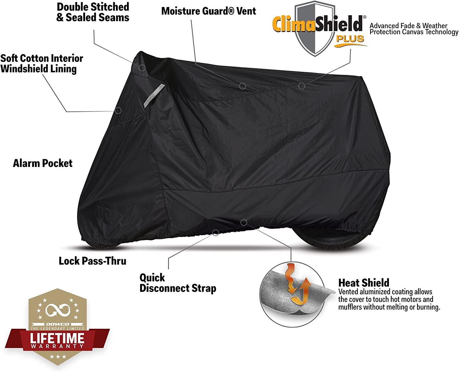 Dowco Guardian 50124-07 Weatherall plus Indoor/Outdoor Waterproof Motorcycle Cover: Grey, Sportbike