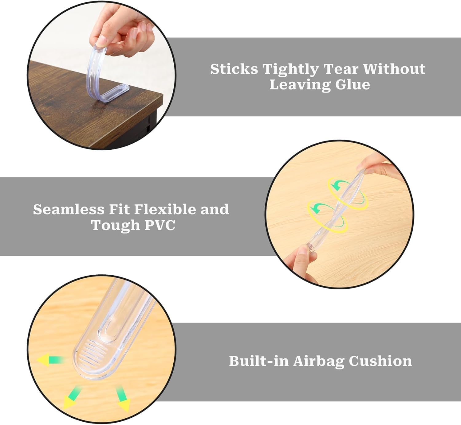 Self Adhesive Rubber Bumpers Strip, 4Pcs Self Adhesive Clear Rubber Bumper Stripes,Rubber Chair Wall Protector,Clear Furniture Bumpers Silicone Cabinet Door Bumper Adhesive Wall Protector Bumpers image number 2