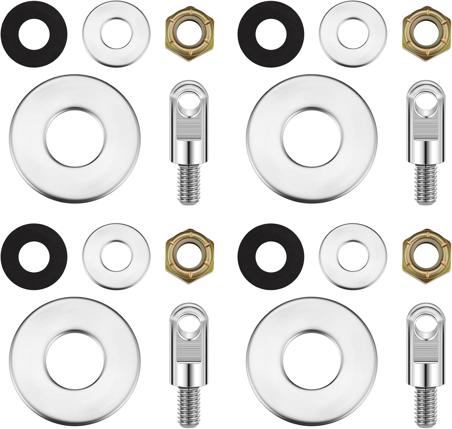 Lounsweer 4 Set Box Can Lock Hardware Kit Metal Stainless Steel Locking Kit Compatible with Ammunition Magazine Boxes Cans Cases for 50 Cal, Fat 50, 30 Cal, 20 Mm, 40 Mm image number 2