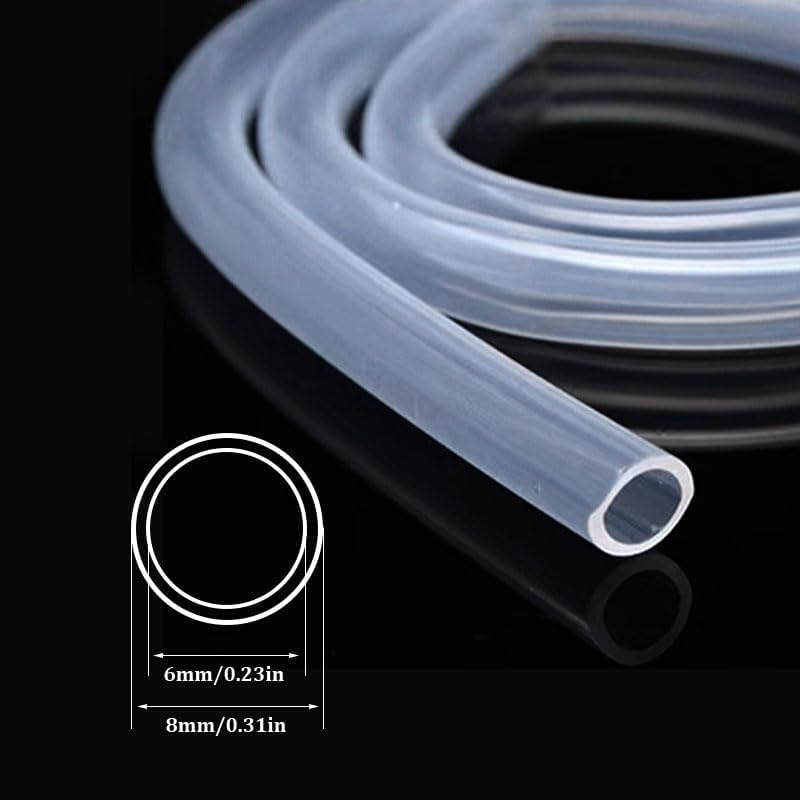 6Mm ID X 8Mm OD X 2M Clear PVC Hose Flexible Tubing for Aquariums/Garden Pumps/Air Compressors, Weatherproof Water & Air Transfer Pipe
