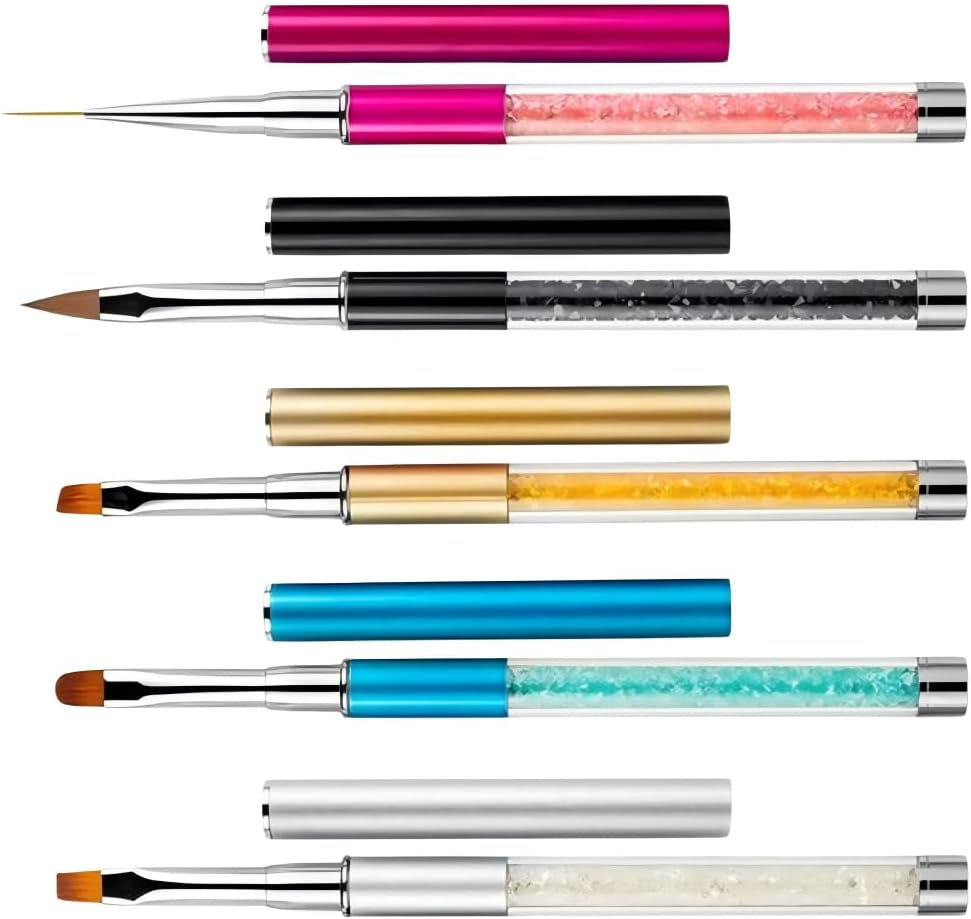 Double Ended Nail Art Brushes Set, 5PCS Nail Design Brushes Dotting Pen Multifunctional Nail Design Tools Kit,Nail Gel Polish Brush for Home DIY Salon image number 5