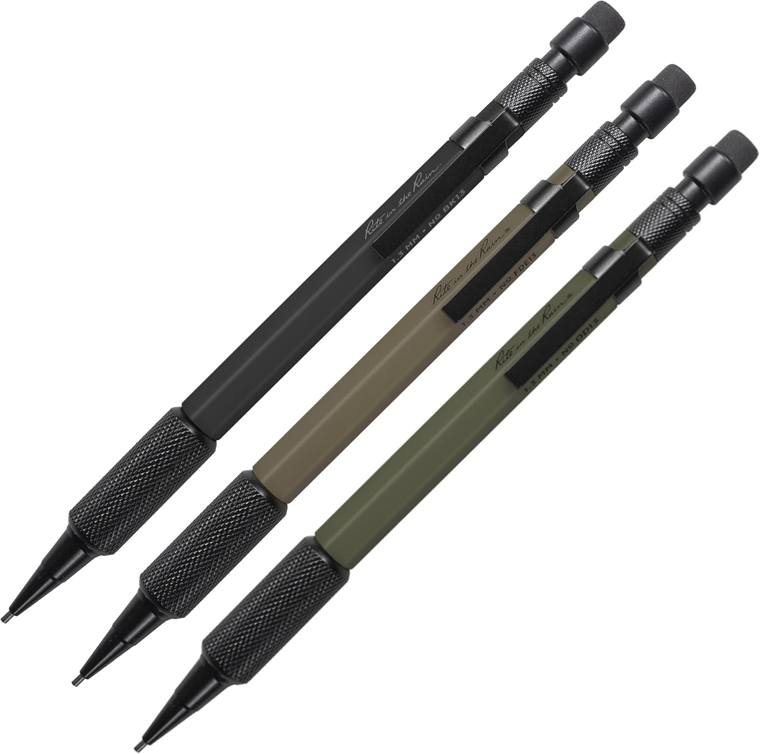 Rite in the Rain Weatherproof Mechanical Pencils, 1.3Mm Black Lead, 3 Pack (No. TAC13)