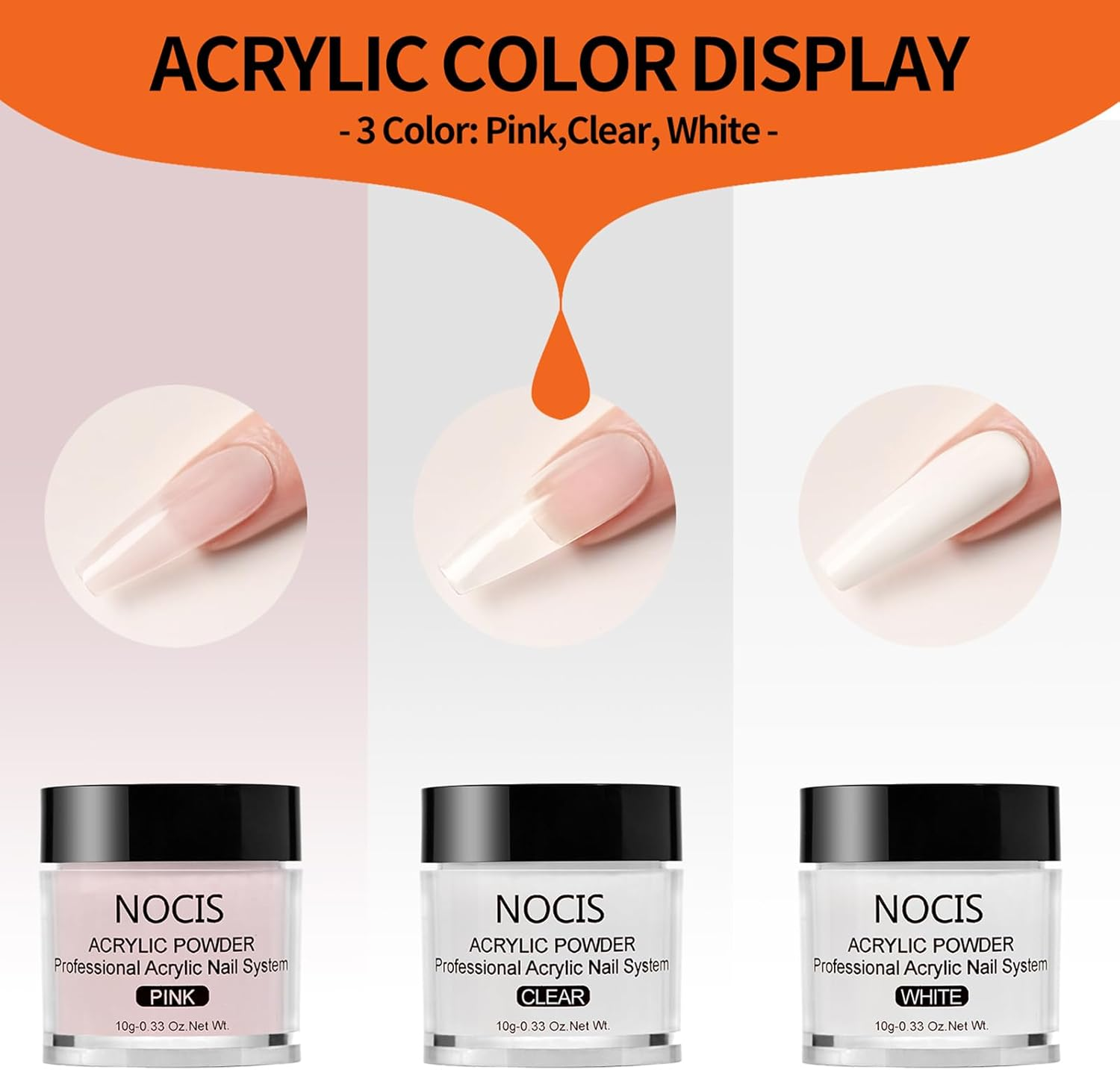 Acrylic Nail Kit with Acrylic Powder, Liquid Monomer, Nail Pens, Nail Forms for Extension & Carving - MMA- EMA Monomer with UV Stabilizers, Bubble- Powder for DIY & Salon Use image number 5