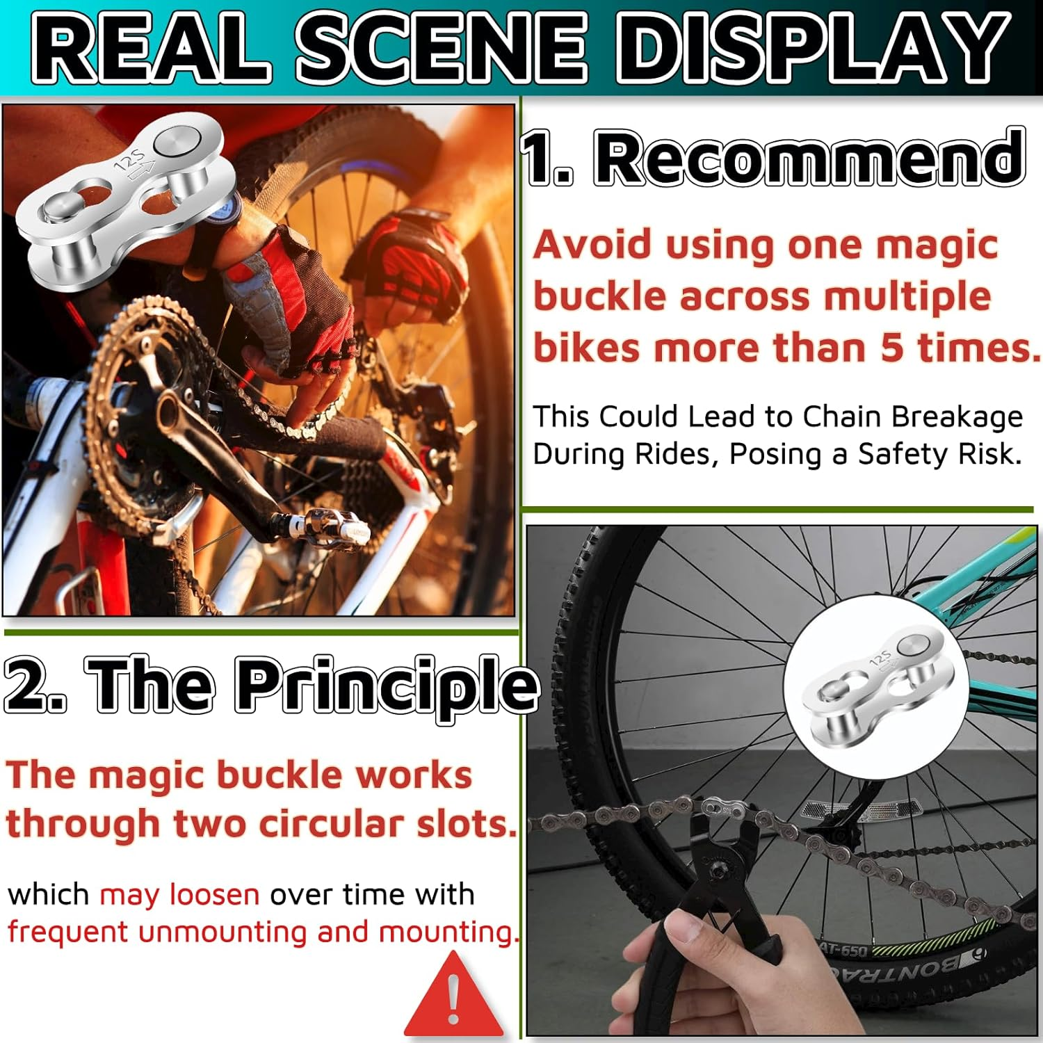 Missing Link 5 Pairs for 12 Speed Chain Master Link for Bicycle Chain Bike Chain Links 12 Speed Bike Chain Master Link Quick Link Bike Parts Bicycle Parts Mountain Bike Parts Chain Connector Link image number 5