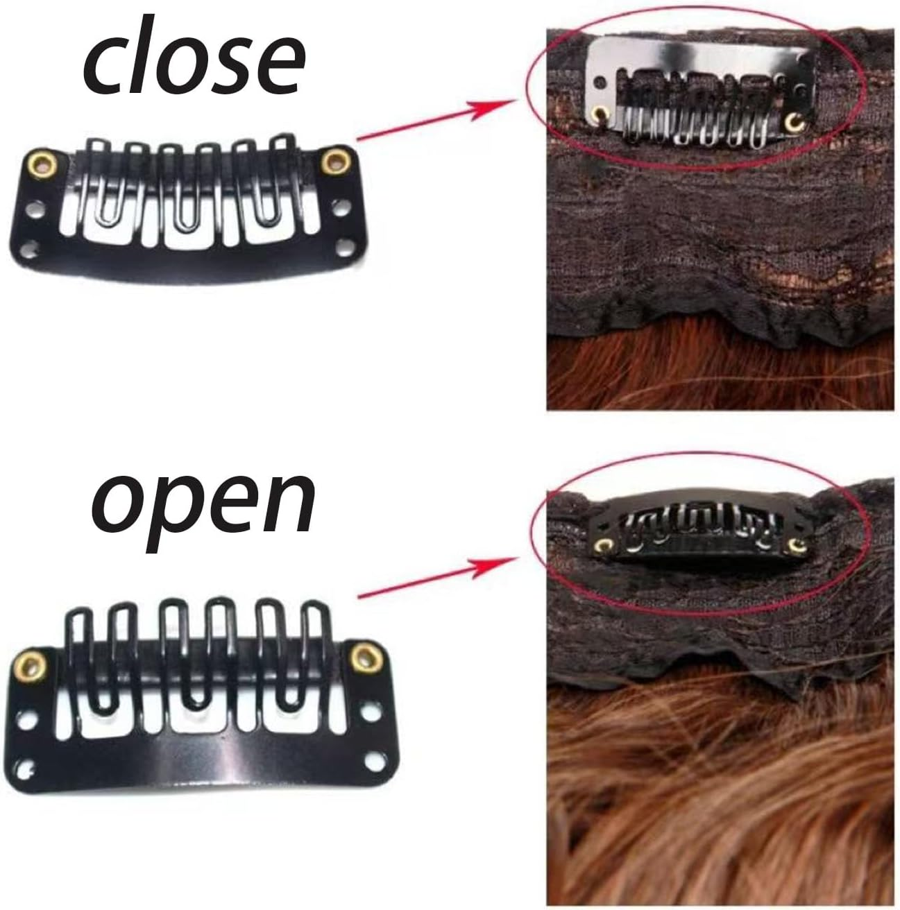 Dinghaole 30PCS Premium 32Mm Alloy Hair Extension Clips - Salon-Grade Hold for Wigs & Clip-Ins (Matte Black) image number 4