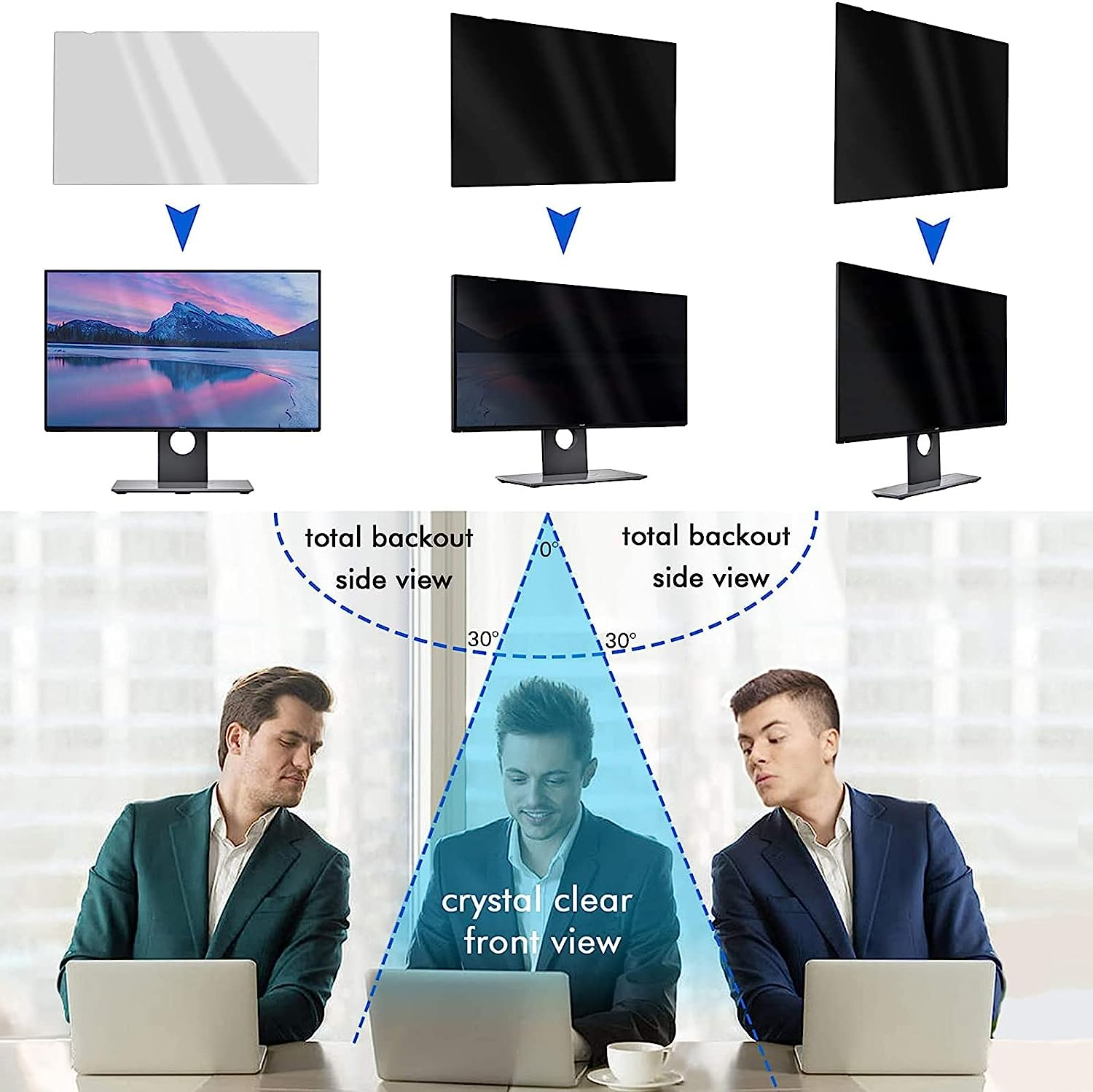 Bewinner 22 Inch Monitor Screen Filter Blue Light Blocker Anti-Glare Protector 16:10 Scratch Resistant for Desktop Monitors