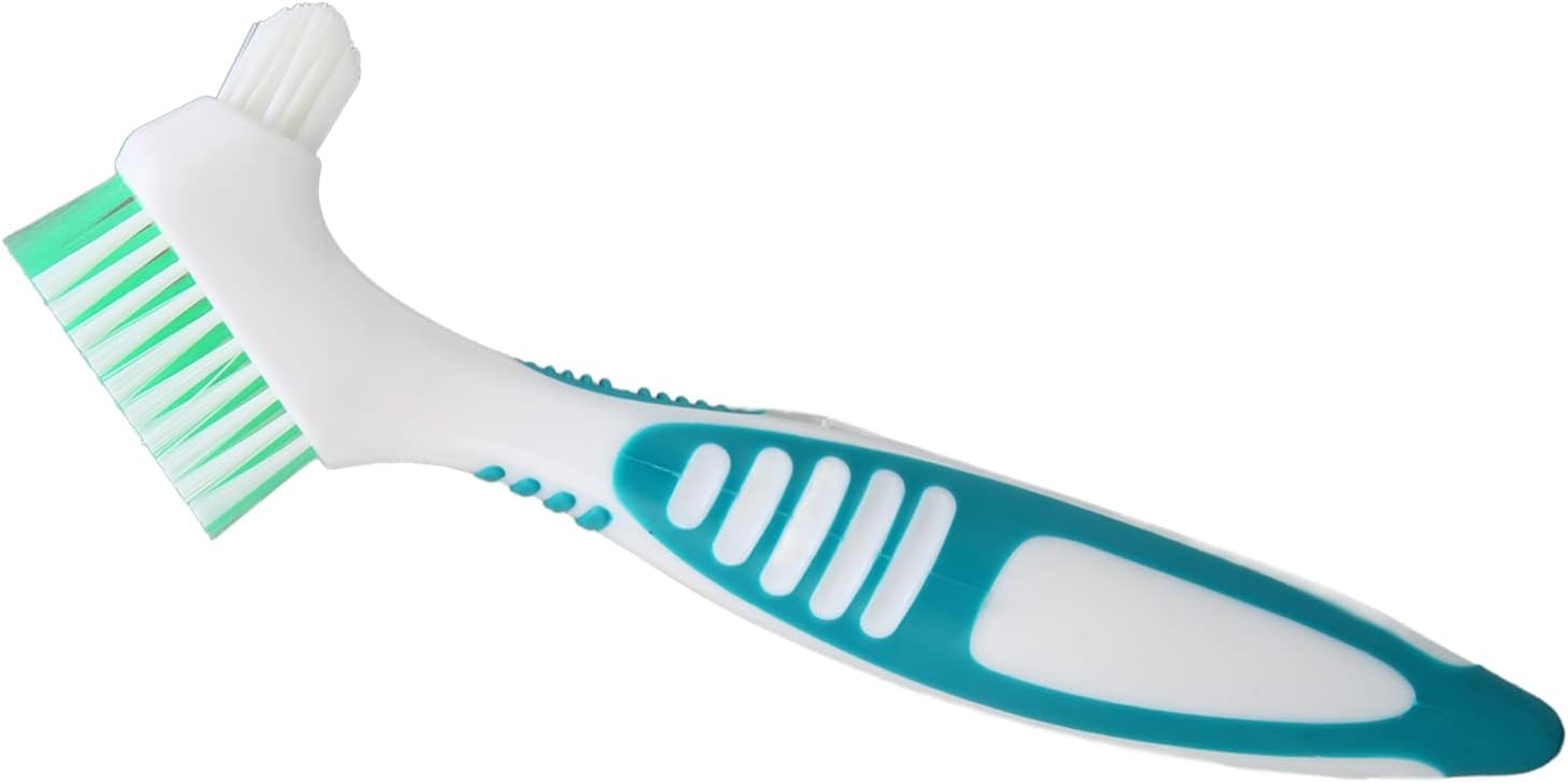 Fdit Denture Cleaning Brush, Effective Plaque & Stain Remover for Partial, Full & Half Dentures, Safe Plastic Cement Design for Daily Oral Care