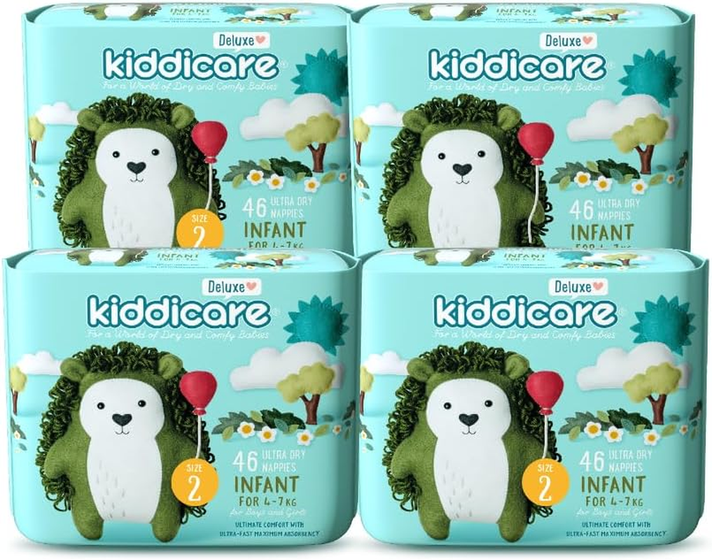 Kiddicare Deluxe Junior Baby Nappies, Size 6 (16+Kg), 112-Count, Pack of 4, Ultra-Fast 12-Hour Absorption, Leak Protection, Anti-Rash, Cottony Soft & High Absorbent Technology