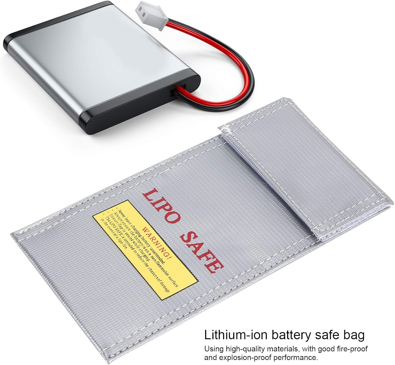 Eosnow Battery Safety Bag Lithium,Fireproof Explosion Proof Battery Bag Lithiumion,Prevent Oxygen Lithium Explosion,For Storage and Transportation