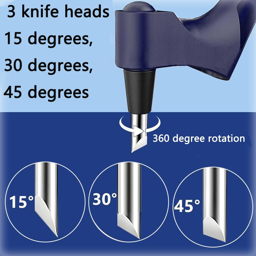 KEWAYO Craft Cutting Tools, Craft Cutting Knives with 3 Different 360 Degree Rotating Blades Stainless Steel Cutter Pen for Stencils Scrapbooks DIY Crafts image number 6