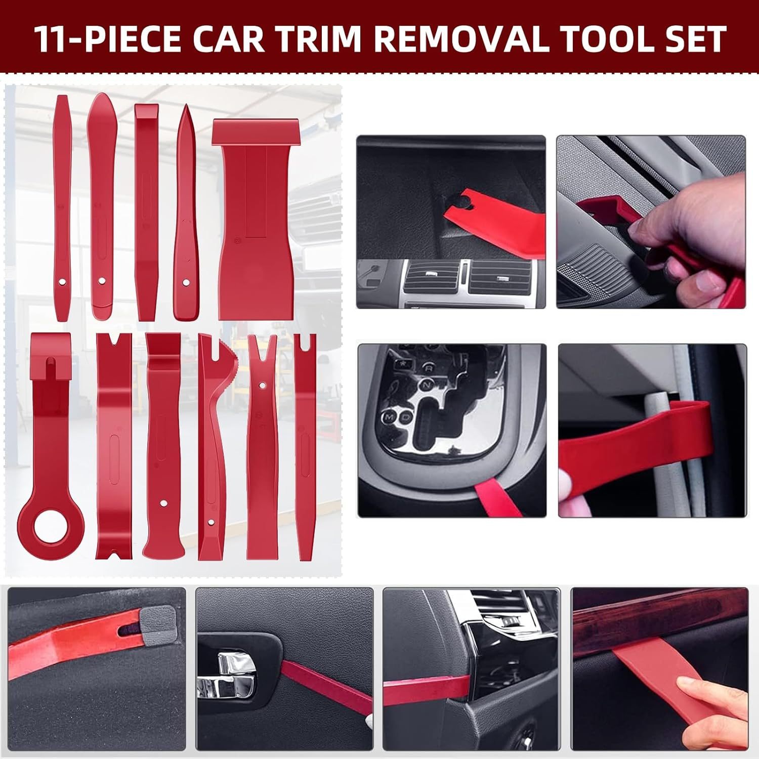 Menbyci 238Pcs Trim Removal Tool Kit, Car Panel Door Window Audio Pry Tool Kit, Auto Clip Pliers Fastener Remover, Push Pin Puller, POM Material Interior Trim Repair Tools Set with Storage Bag image number 3