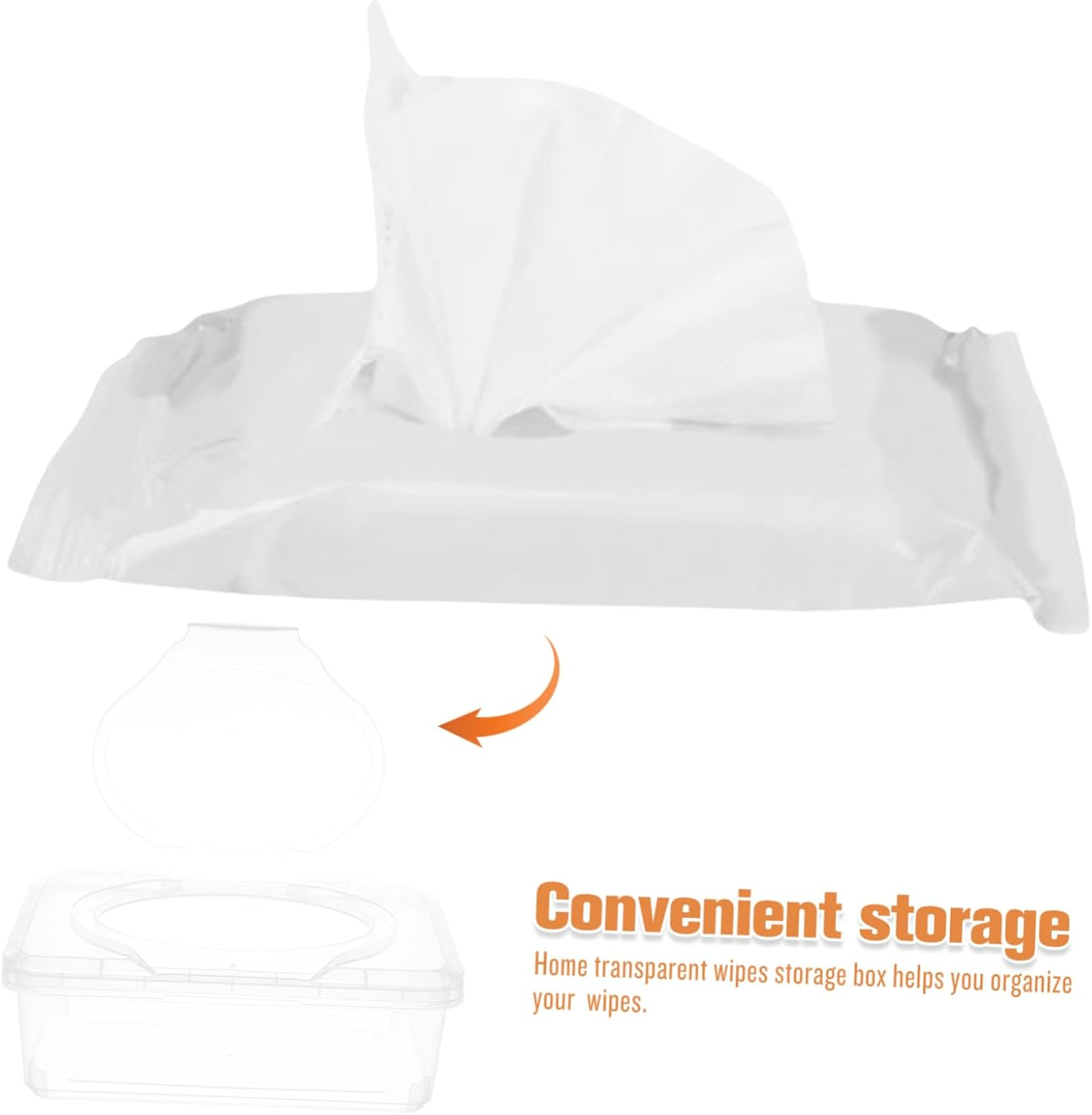 2Pcs Wet Wipes Storage Box Flip-Top Design for Bathroom Car Travel Refillable Holder and Capacity for Home Outdoor Use image number 5