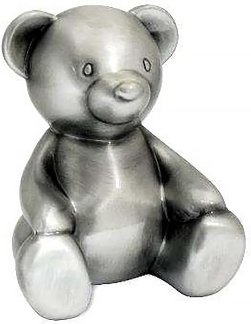Baby Money Box Pewter Silver Gift Teddy Bear Christening Newborn Shower Keepsake