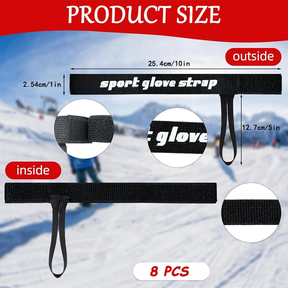 8Pcs Anti-Lost Glove Leashes,Sport Glove Safety Strap,Ski Glove Safety Cord,Ski Gloves Elastic Wrist Leash Handcuffs,Elastic Retainer with Handcuffs for Skiing, Snowboarding & Outdoor Activities image number 4