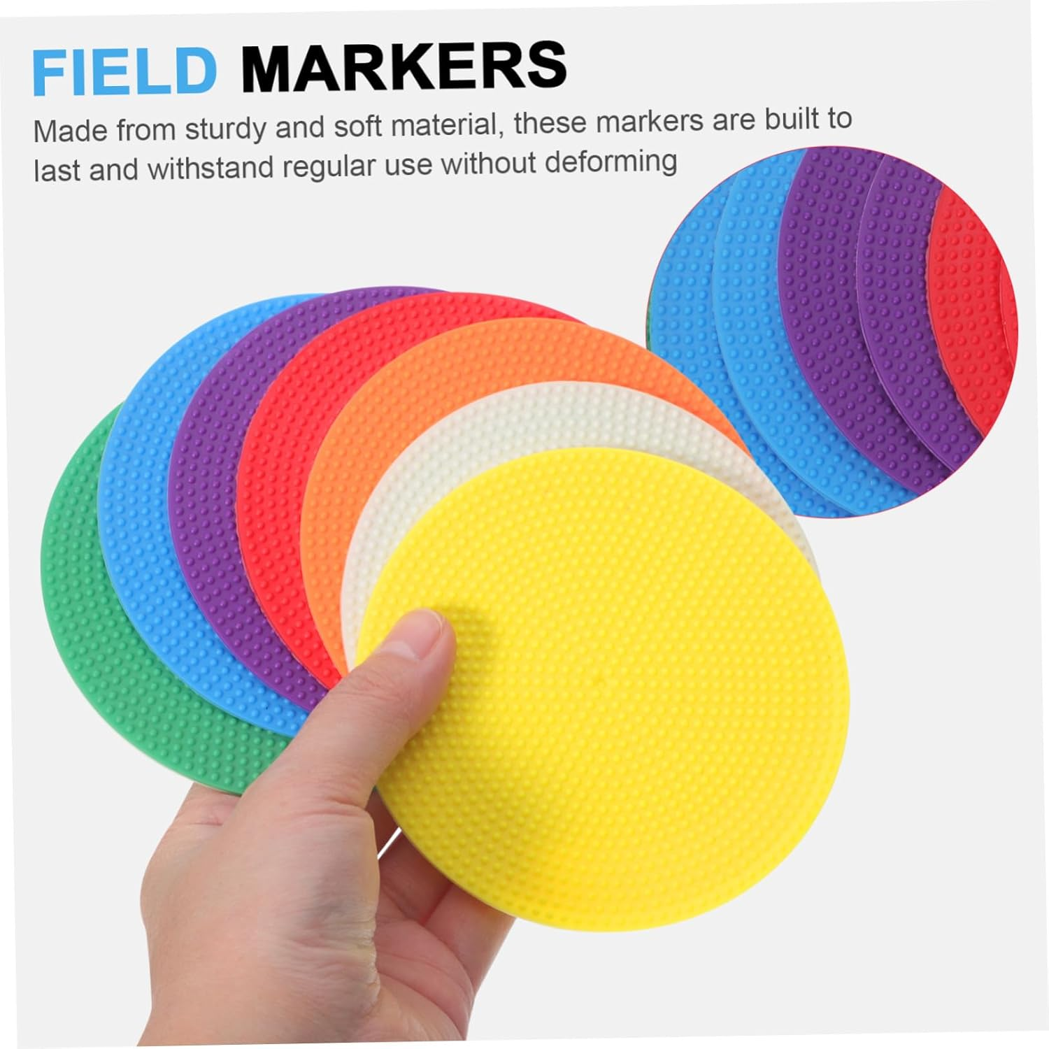 JOINPAYA Spot Markers 14 Pcs round Flat Non-Slip Discs for Boys and Girls Agility Training and Classroom Activities Soft Sturdy Material image number 5