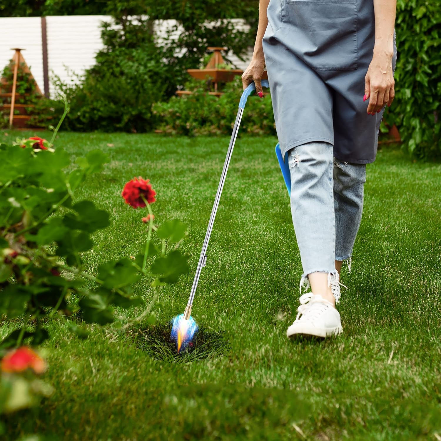 Bisupply Weed Burner Stick, 33In - 24,000 Self-Igniting Propane Weed Burner Landscaping Garden Flaming Torch Weeder image number 6