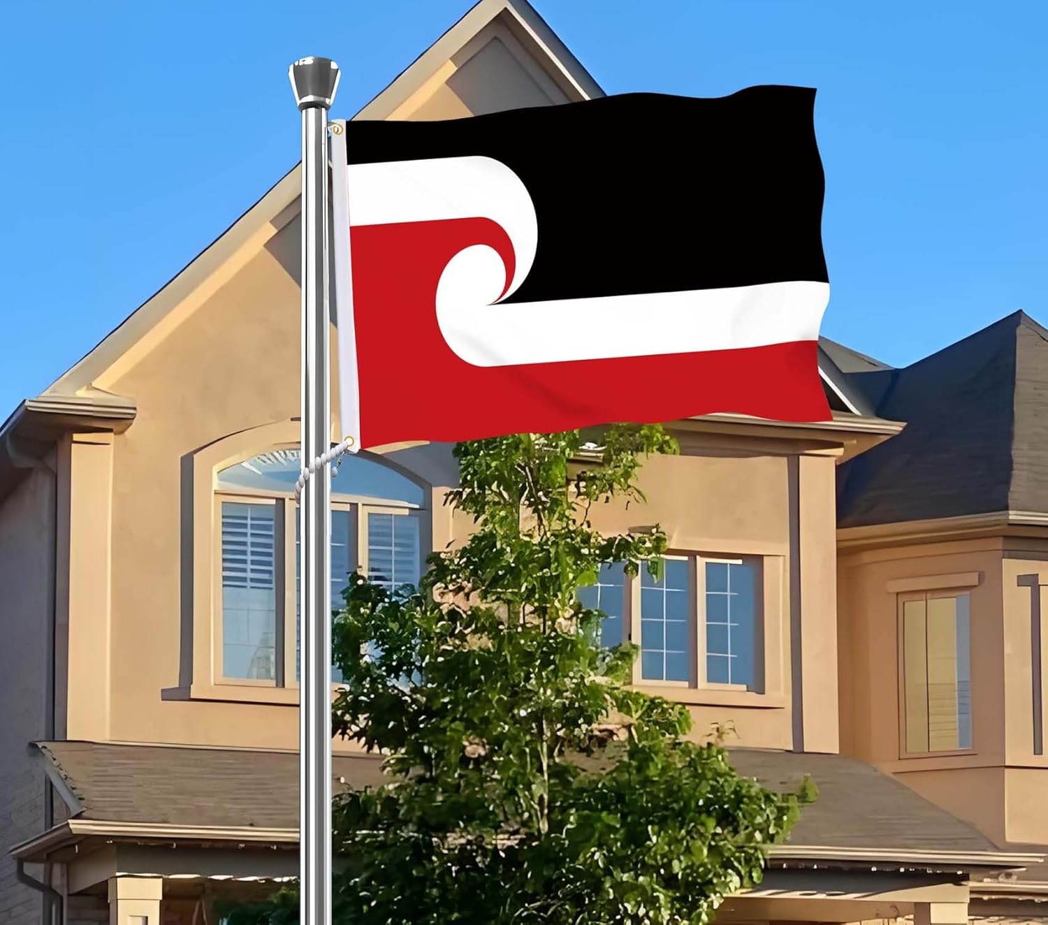Maori Flag,3X5 FT Indigenous Flag,36X60 Inch Large Digitial Double-Printed Durable 150D Thick Polyester Decorations with 2 Brass Grommet