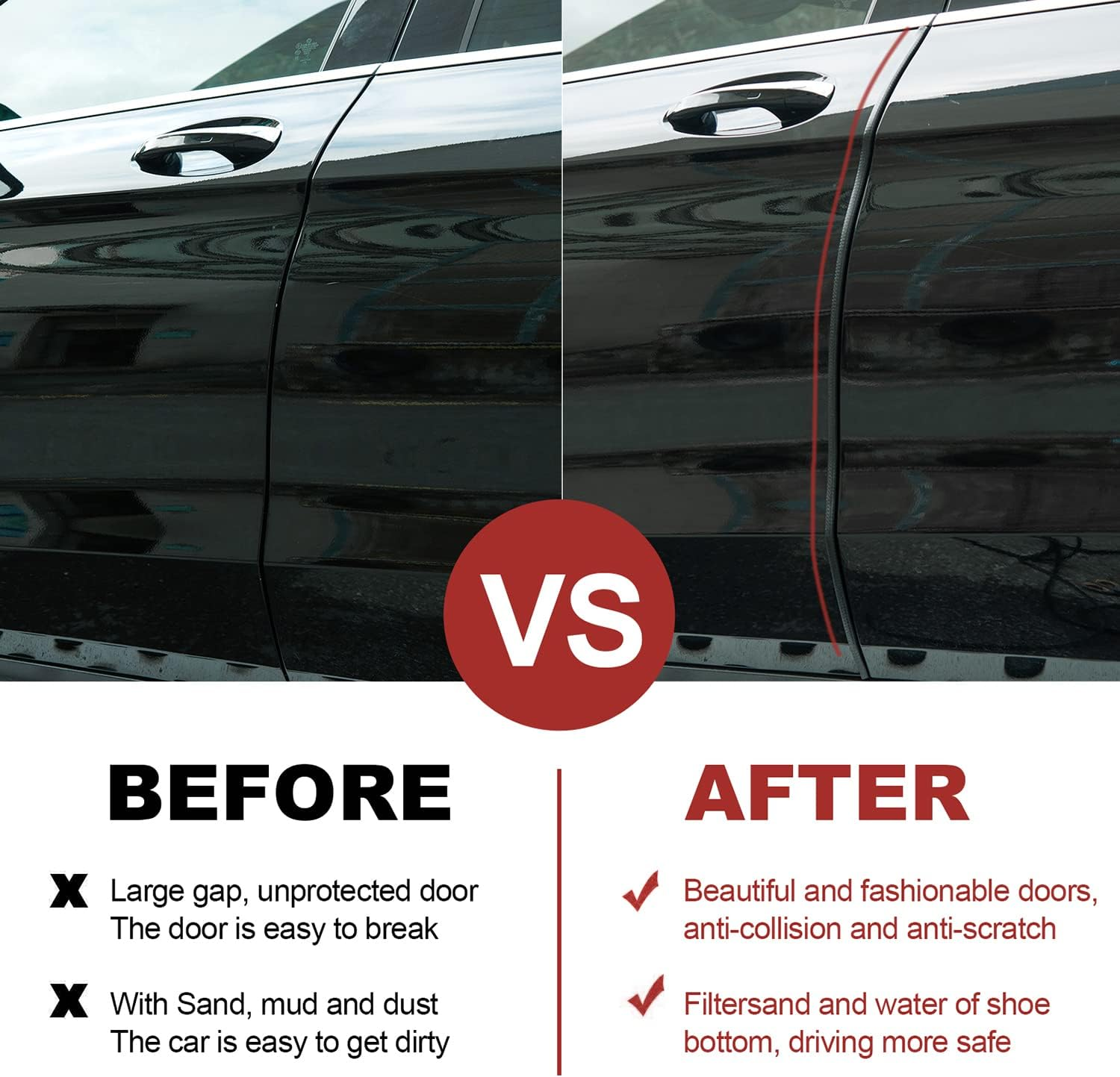 Car Door Edge Protector - Rubber U Shape Trim Seal No Glue Accessories for Sedan, Trucks, SUV, ATV, Boats (Gray, 5M) image number 7