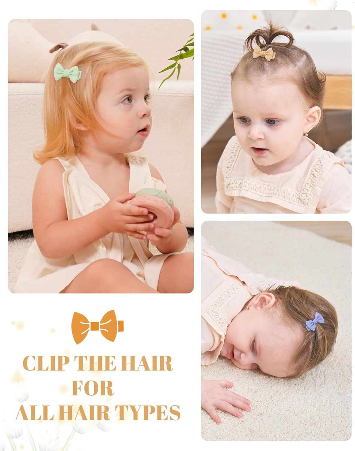 Pack of 50 1.4 Inch Baby Hair Clips Fully Lined Grosgrain Boutique Solid Band Mini Straps for Girls Teenagers Infants Children Toddlers Newborns image number 6