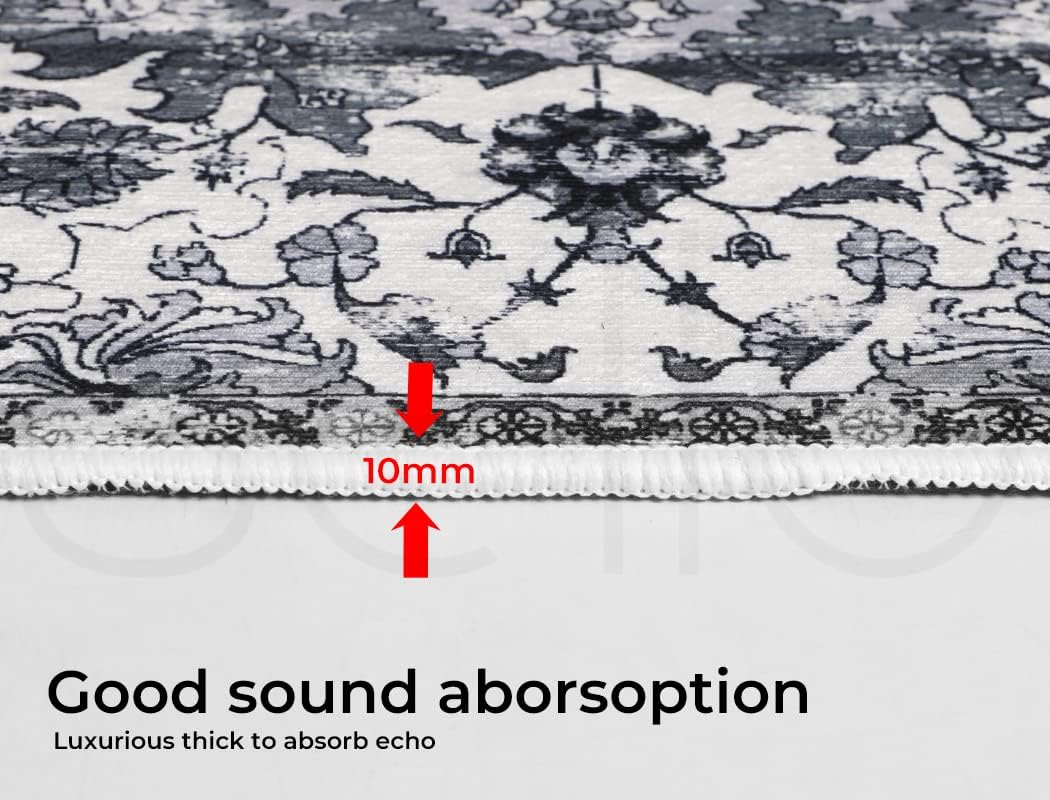 MARLOW Anti-Slip Floor Rugs, 200 X 290Cm Skin Friendly Area Rugs, Soft Large Home Decor Carpet Indoor Outdoor - Versatile for Bedroom, Dining Room, Living Room (Grey) image number 6