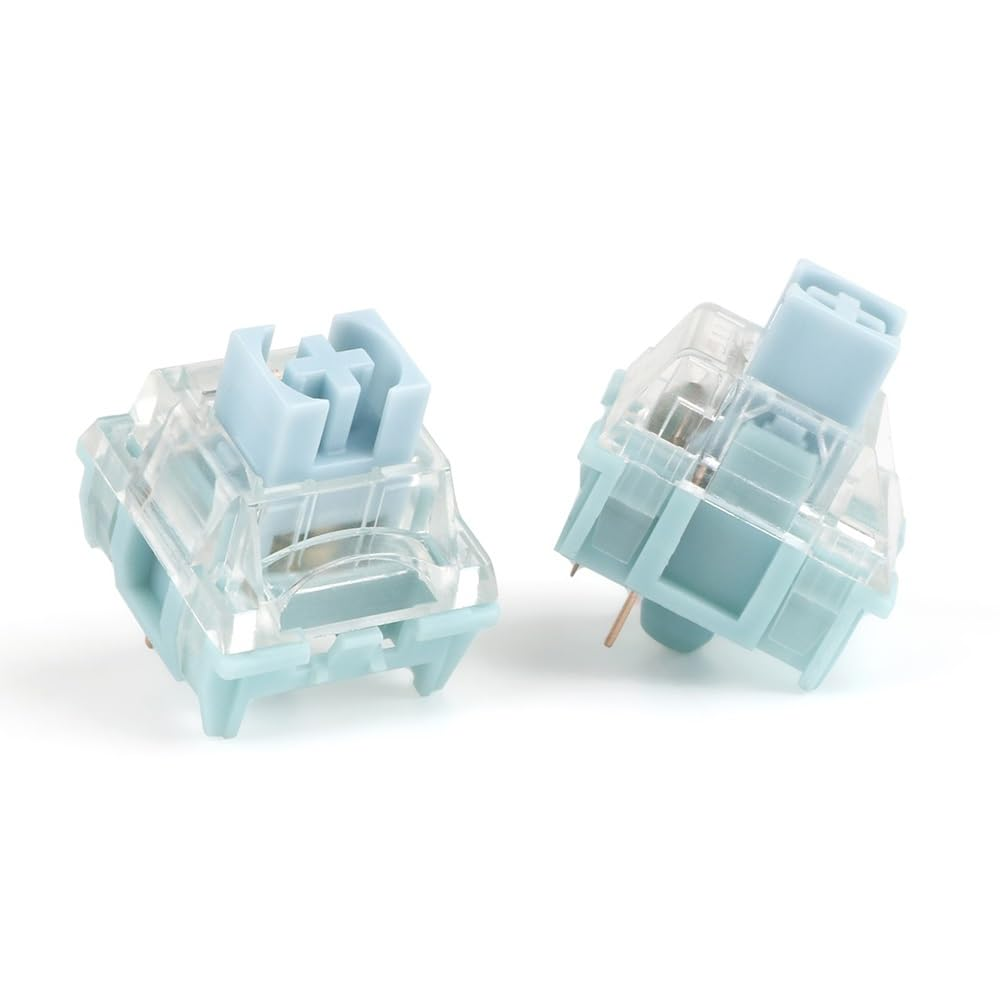 TTC Bluish White V2 Switch, Silent Tactile Pre-Lubed Switch for Mechanical Keyboard(90Pcs) image number 1