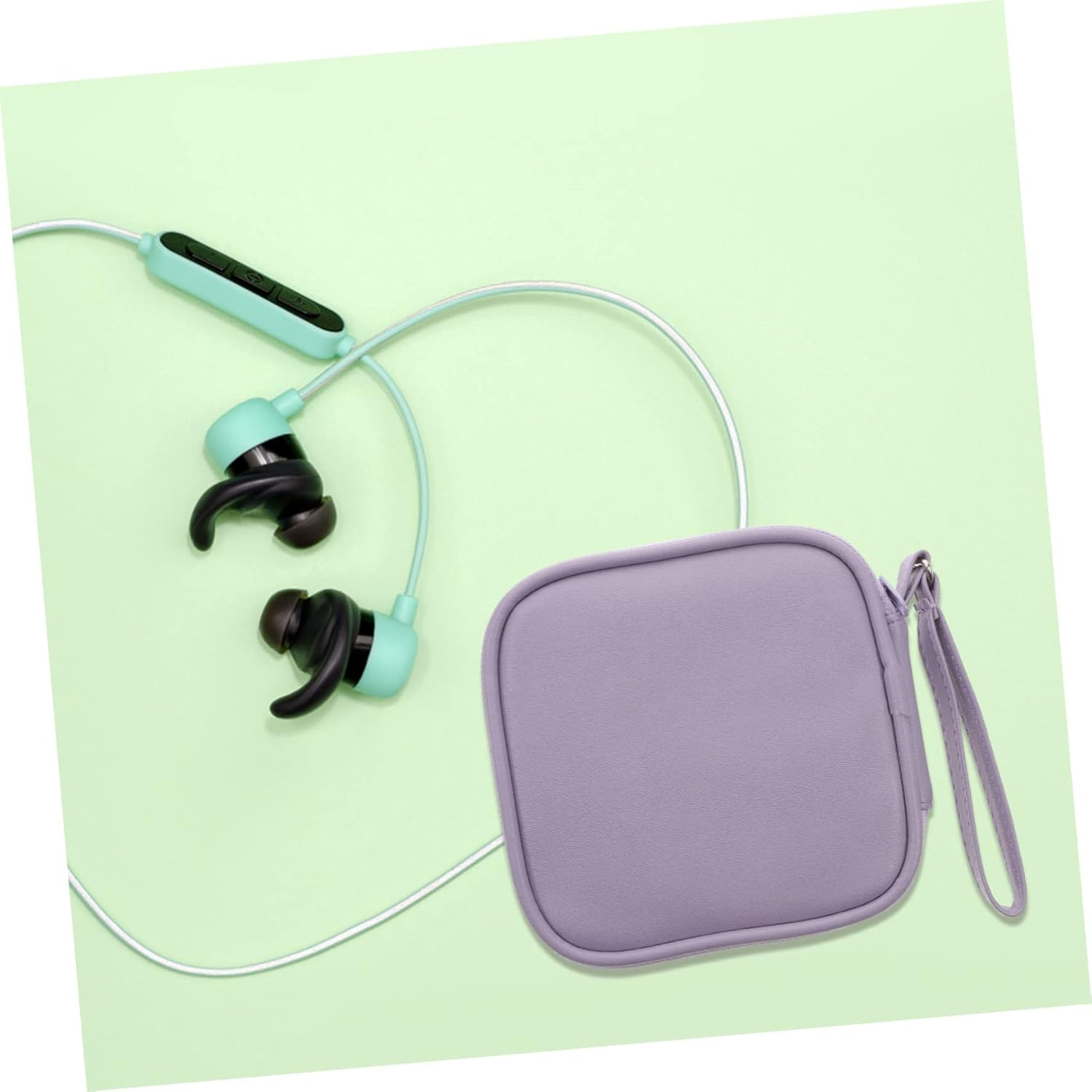 KICHOUSE Portable Cable Organizer Pouch Compact Travel Earphone Accessories Bag Lightweight Pu Material for Storing Wired Headphones Cables for Daily Use and Travel image number 3