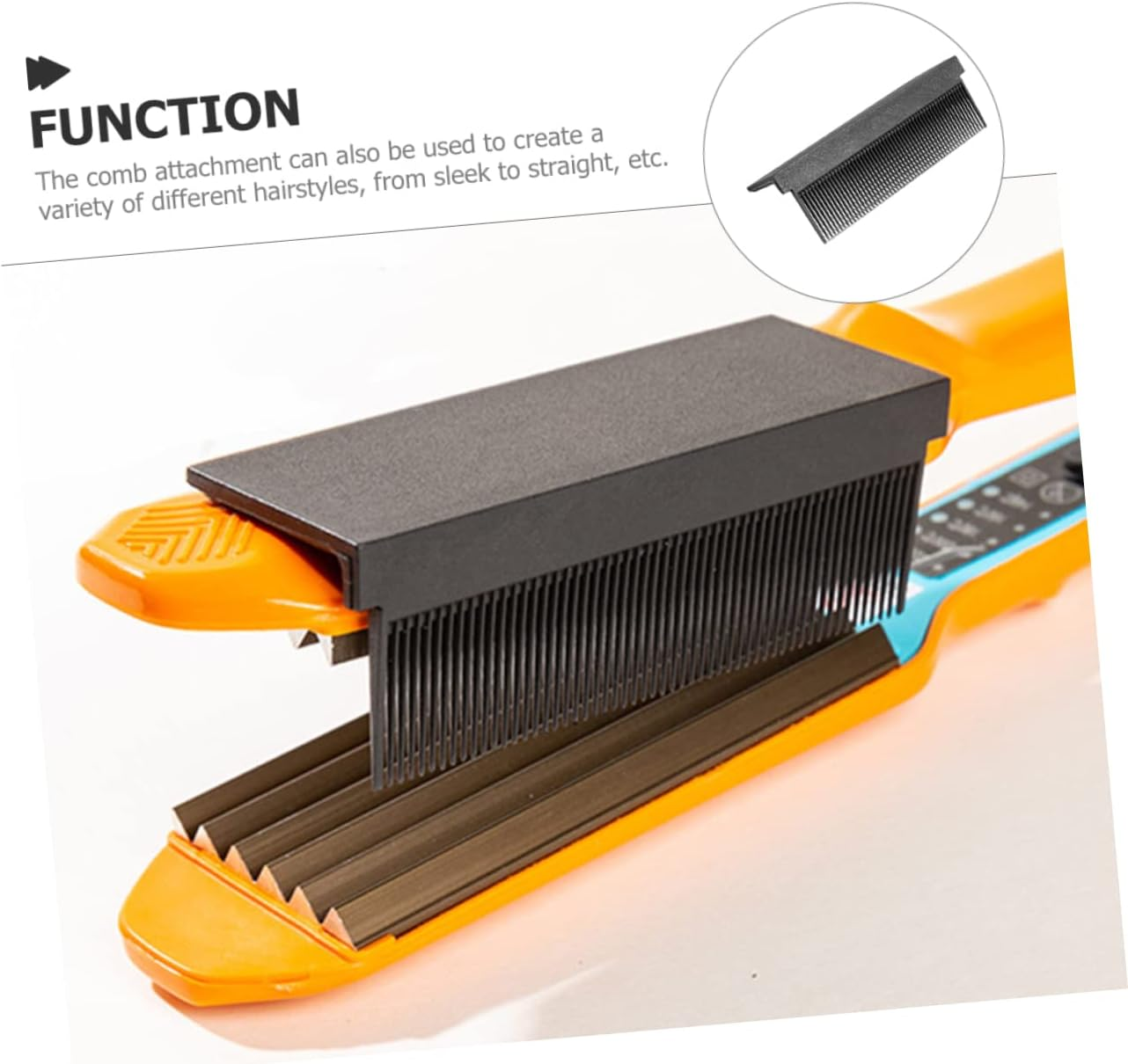 Electric Hair Straightener Comb 2Pcs Portable Heated Straightening Hot Brush Attachments for Home Use Hair Styling Tools image number 1