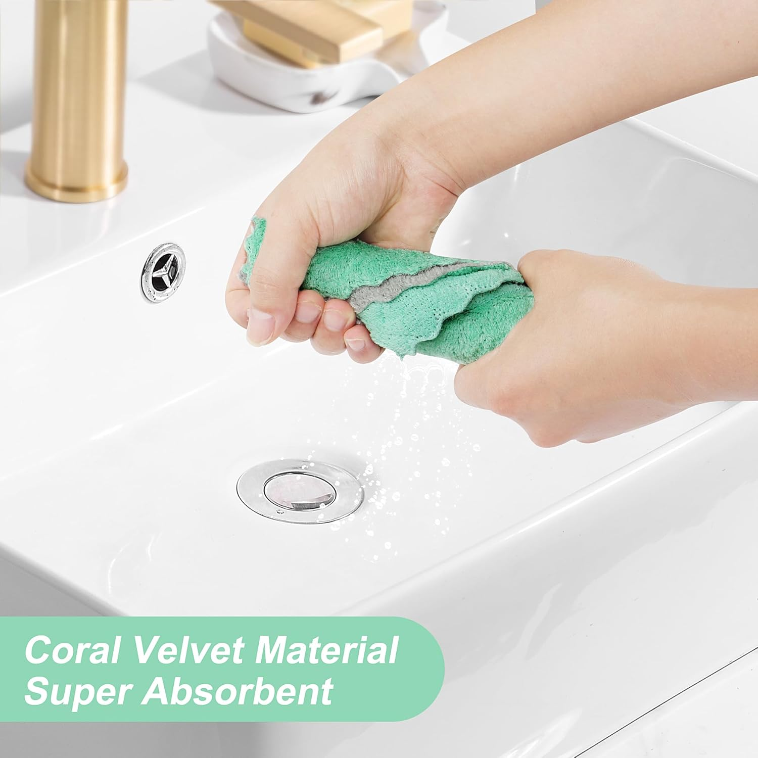 JUNART 10Pcs Dish Cloth,Coral Velvet Kitchen Towel Super Absorbent, Easy to Clean, for Kitchen, Bathroom, Living Room,Etc (Purple) image number 1