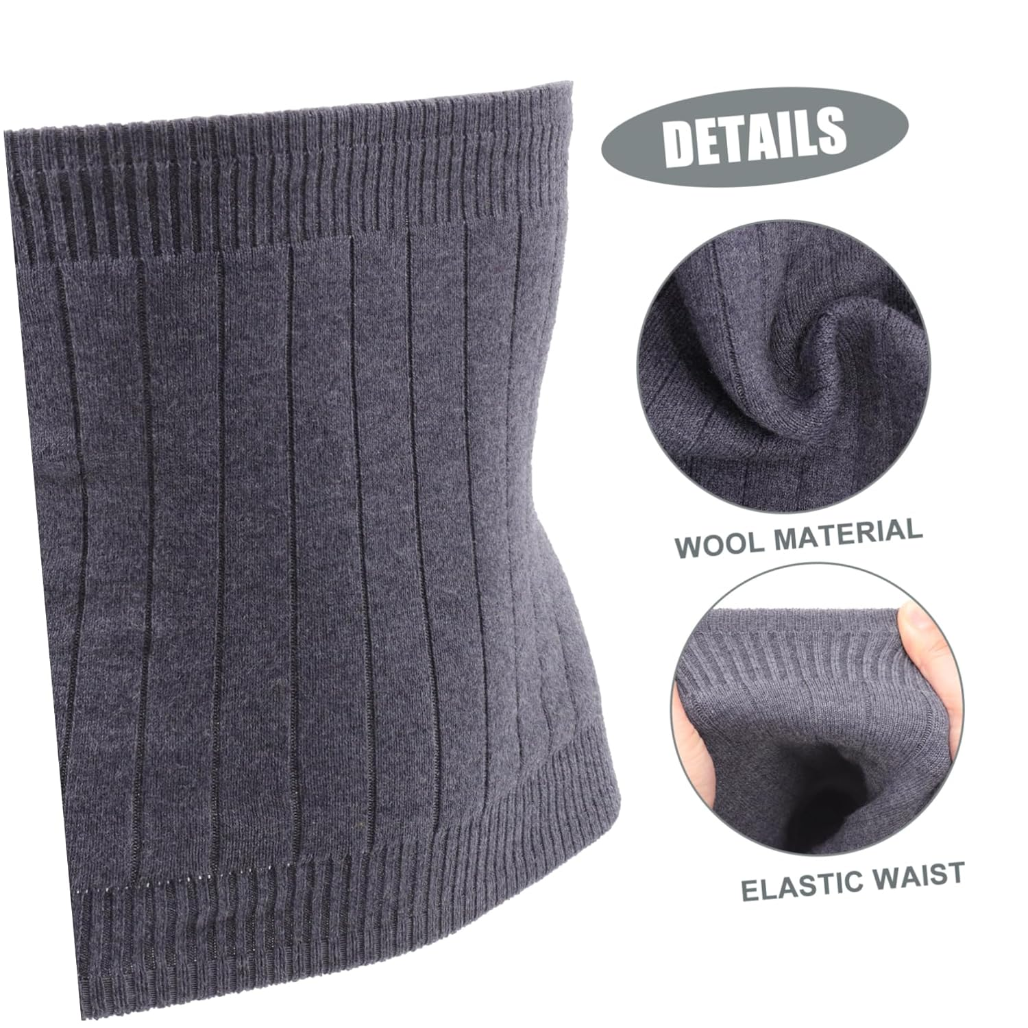 Thermal Cashmere Waist Warmer Back Support Belt Daily Use Kidney Belt Wear-Resistant Waist Band image number 5