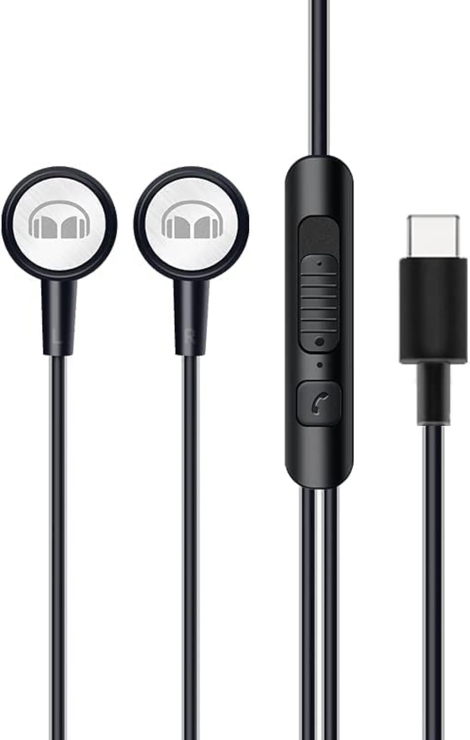 Monster GM01 Gaming Earbuds USB-C Wired Headphones - Built-In Microphone & Volume Control with USB-C Cable Connection, Extra Earbud Tips Included, Compatible with USB Type-C Port Devices