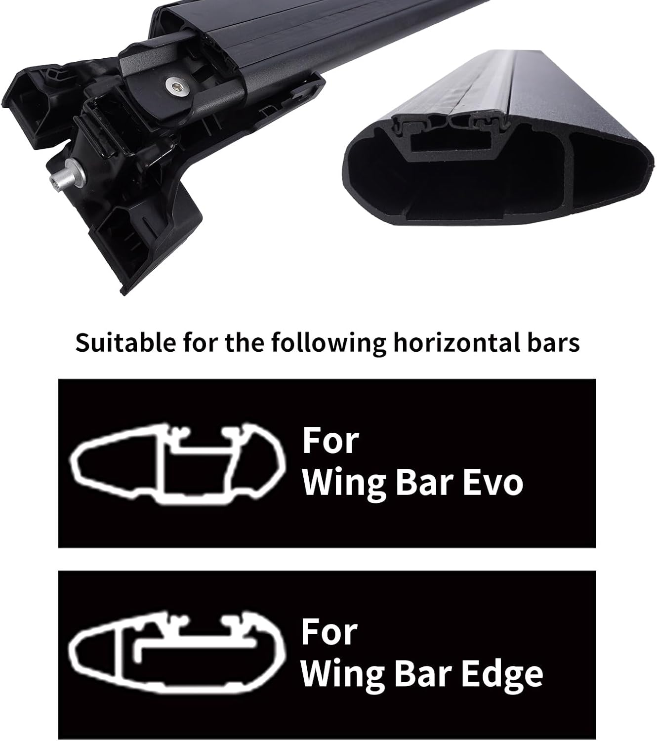 2Pcs Rubber Strip for Thule Car Roof Rack Crossbar 53 Inchs, Wingbar Evo Edge 711X/721X with Quick Accessinterf, T-Slot Sealing Strips Noise Insulation Sealant Windshield Edge Sealing image number 1