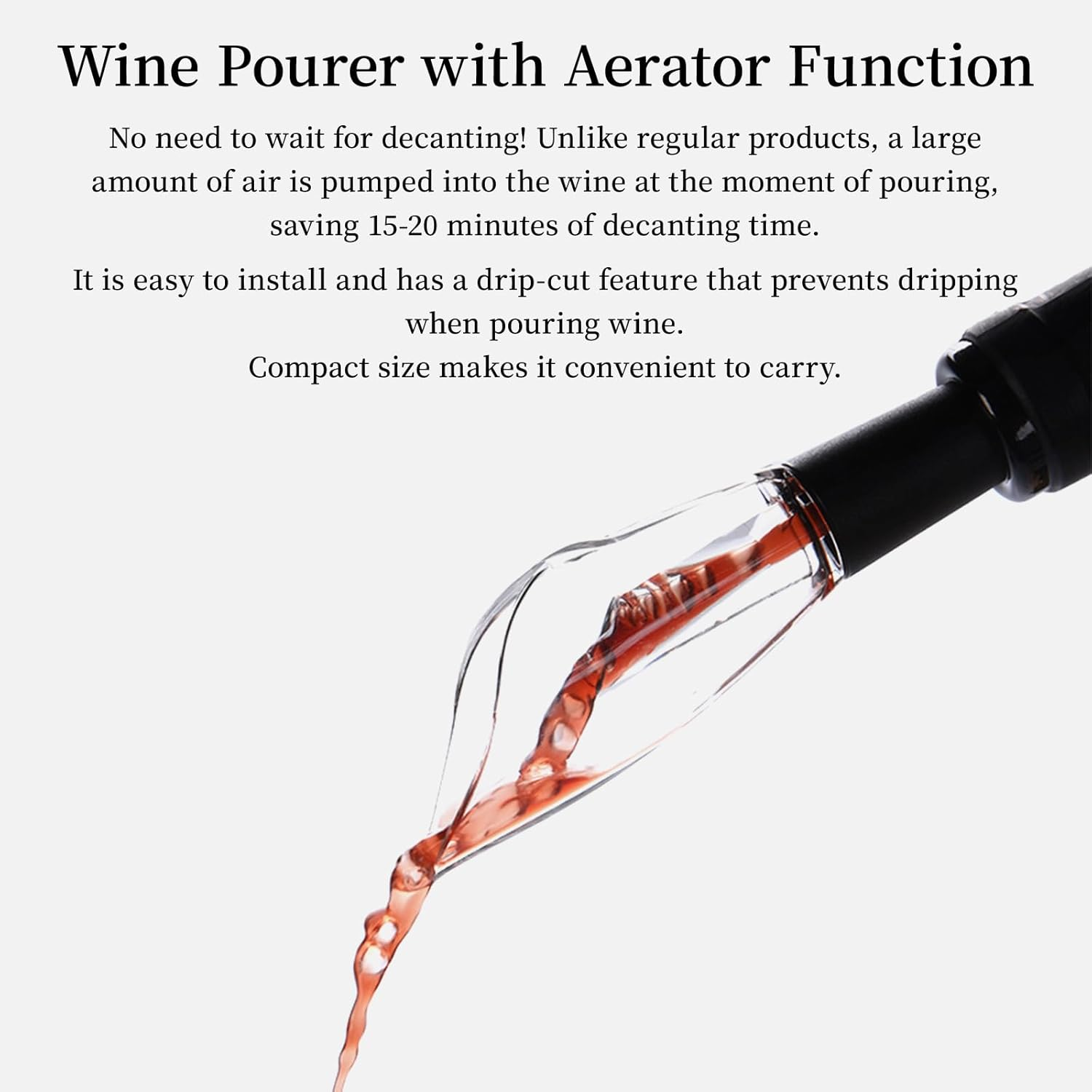 2024 New Electric Wine Opener, Vacuum Wine Stopper, Wine Pourer with Aerator Function, Foil Cutter, 4-In-1 Gift Set, Corkscrew, Battery Operated, Wine Cap, Easy Wine Cork Removal to Storage(Egs) image number 2
