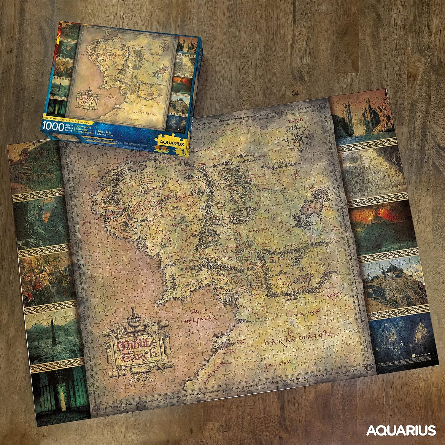Aquarius Lord of the Rings Map Puzzle (1000 Piece Jigsaw Puzzle) - Glare Free - Precision Fit - Officially Licensed Lord of the Rings Merchandise & Collectibles - 20 X 28 In image number 5