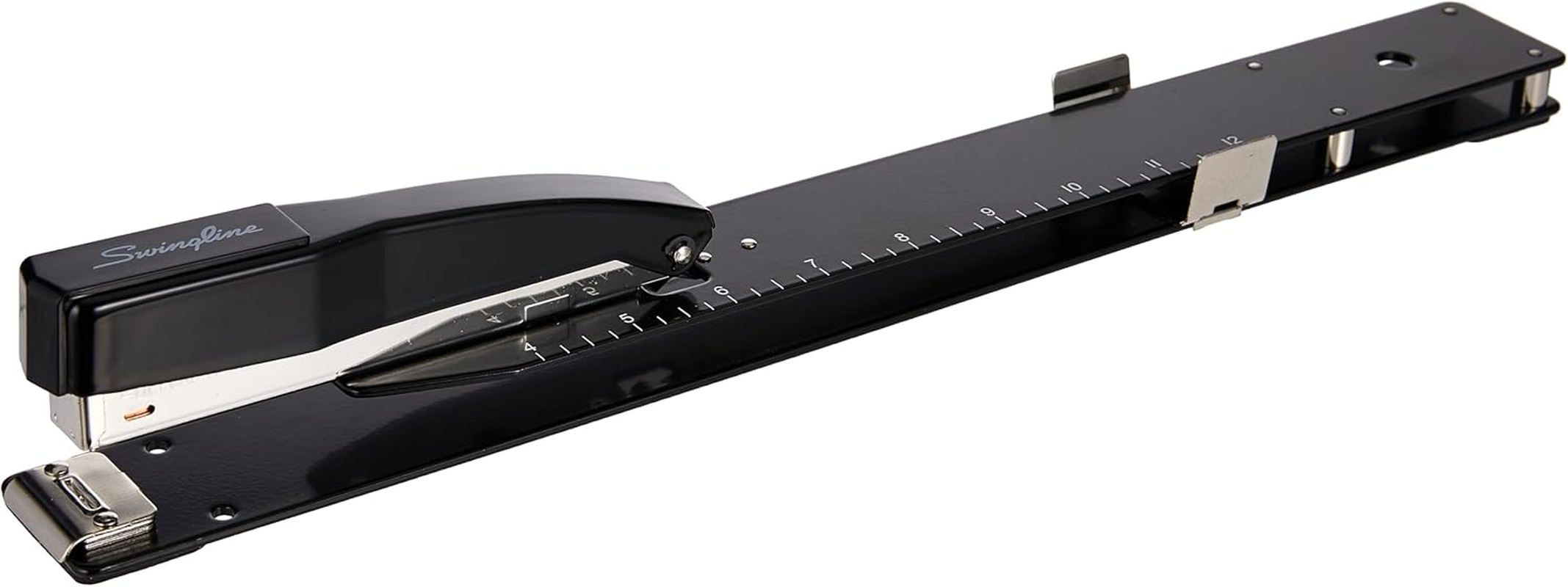 Swingline Heavy Duty Stapler with Built-In Ruler & Adjustable Locking Paper Guide, Desk Top Long Reach Stapler for Home Office Supplies, Staples up to 20 Sheets Office Paper, Black (S7034121P) image number 1