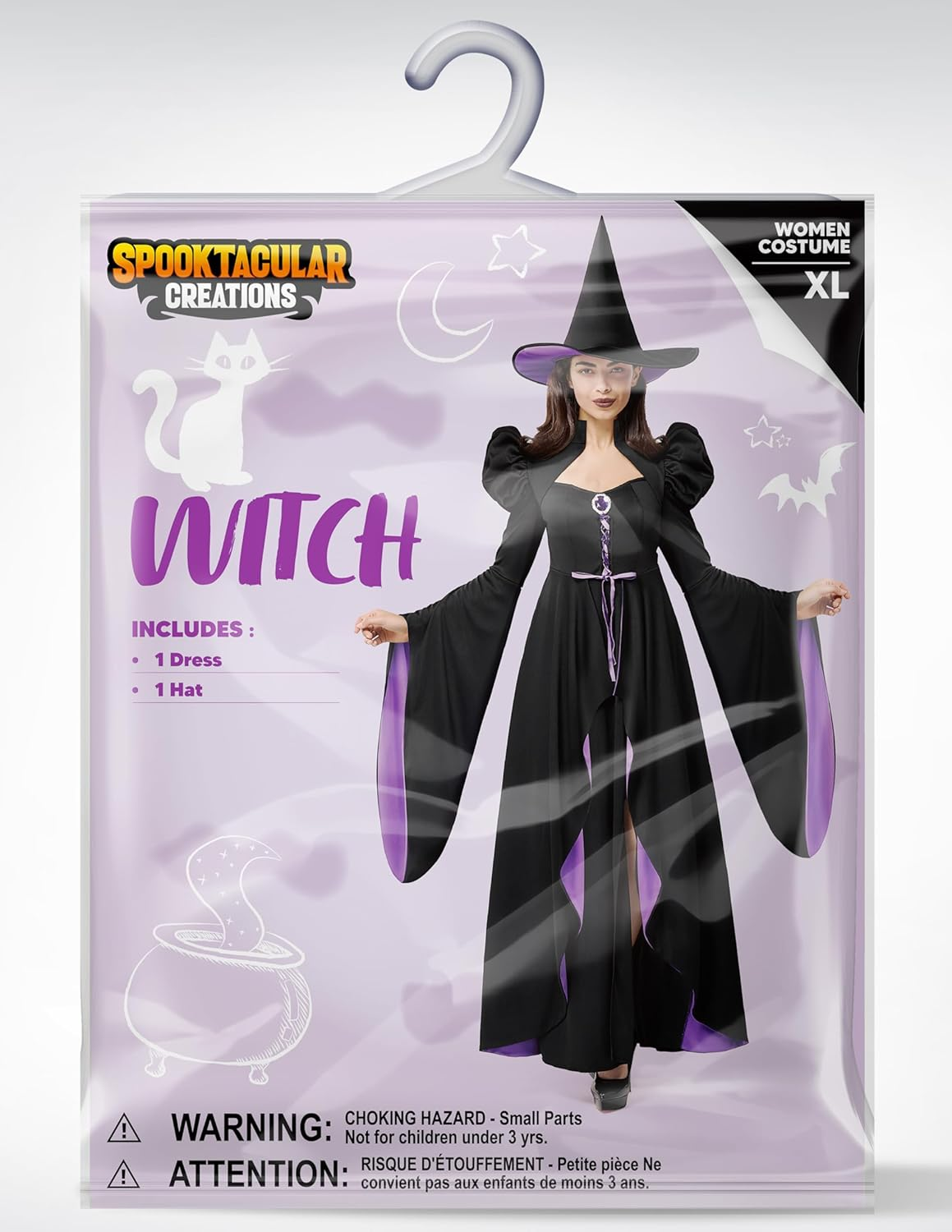 Spooktacular Creations Classic Witch Womens Halloween Costumes 2025, Costume with Witch Dress Hat Accessory for Cosplay image number 6