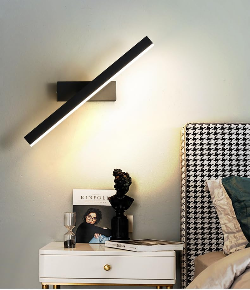 360&deg; Rotatable LED Wall Light &ndash; Modern Adjustable Black Bedside, Bathroom & Living Room Lamp | Sleek Aluminum Strip Design, 6W Energy-Saving Fixture with Warm Light image number 5