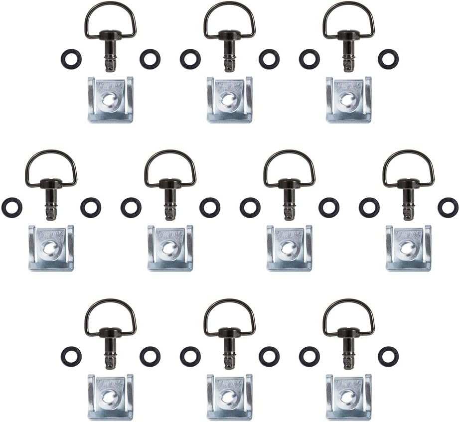 MOTO4U Motorcycle Race Fasteners Quick Release 14Mm/17Mm/19Mm D-Ring 1/4 Turn Fairing Fastener Clip Style 10 Sets 17MM Dark Black