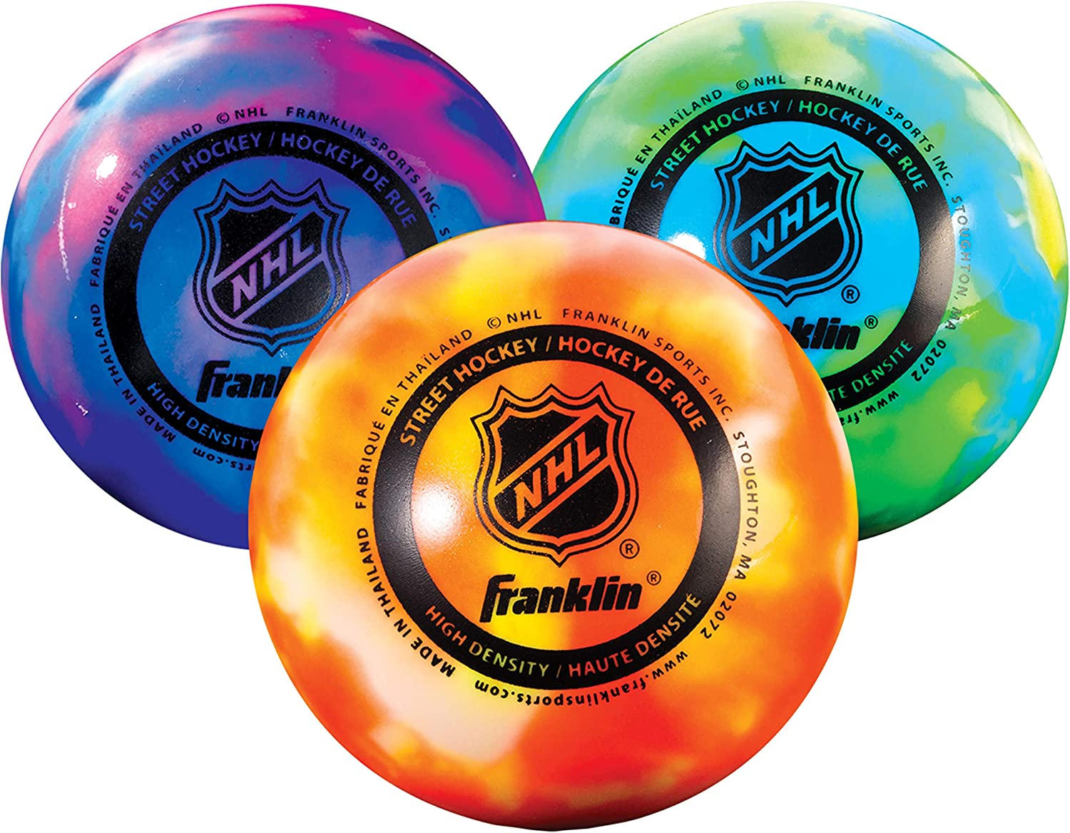 Franklin Sports NHL High Density Street Hockey Ball, 3-Pack
