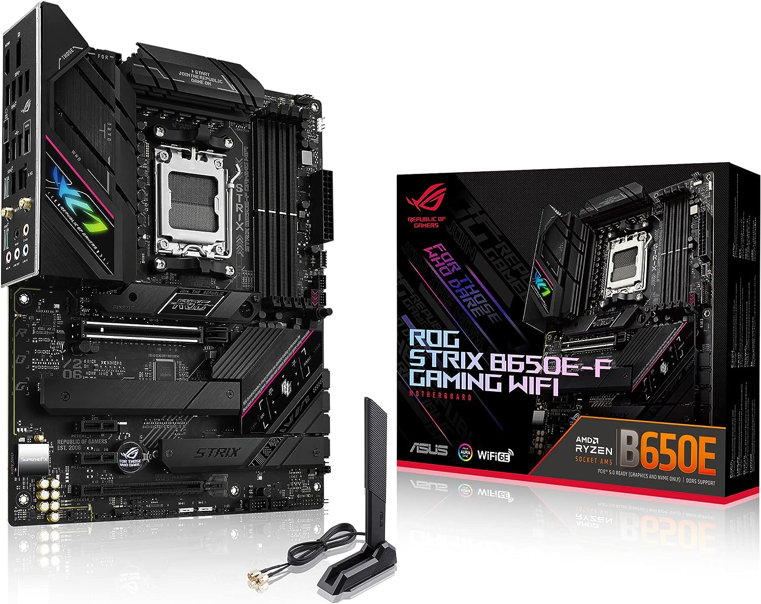 ASUS ROG Strix B650E-F Gaming Wifi AMD B650 AM5 Ryzen&trade; Desktop 9000 8000 & 7000 ATX Motherboard, 12+2 Power Stages, DDR5, 3X M.2 Slot, Pcie&reg; 5.0, Wifi 6E, 2.5G LAN, USB 3.2 Gen 2X2 Type-C&reg;, Aura Sync image number 4
