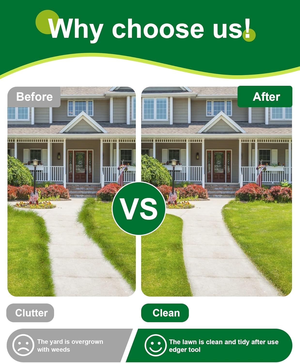 KYEEN-TOOLS Serrated Edger Lawn Tool - Half Moon Shovel with Softer T-Handle, Lawn Edger for Yard, Garden, Landscaping, Sidewalk, Cable Burial - Ergonomic Design, Rust-Proof, 38 In image number 3