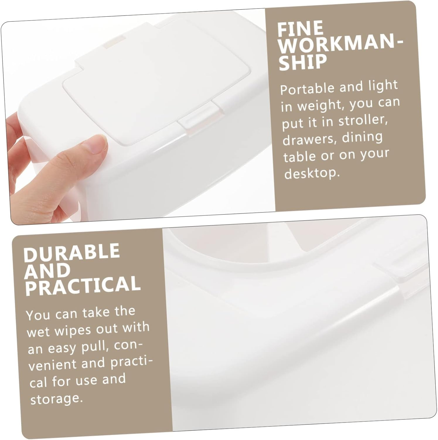 LABRIMP Refillable Wet Tissue Dispenser Box Compact Wipe Holder with Cover for Home Travel Lightweight Organizer for Room Kitchen Living Room Bathroom Practical Decorative image number 1