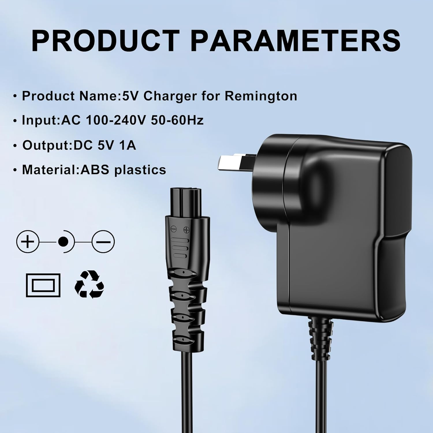 Replacement Shaver Charger 5V for Remington Shaver HC4250 HC5870 PF7500 PF7600 PG6250 PG6255 PG6170 PG6171 XR7000 XF8550 XF8700 XR1400 XR1430 HC5950, 5V Trimmer Shaver Charger Cord for Remington Razor image number 5